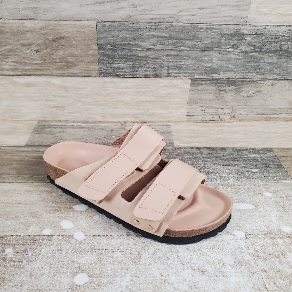 Birkenstock Uji Unisex Slides Sandals Womens 5 New Beige Nubuck Leather NWOB